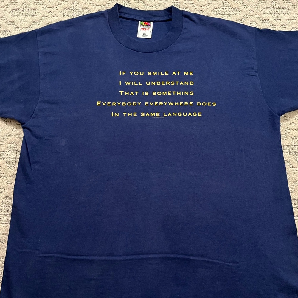 🎸 '94 Crosby, Stills, Nash Band Wooden Ships Lyrics Extreme Vintage Navy Lyric T - Picture 2 of 15